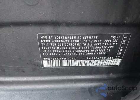 2010 Volkswagen Gti 4-Door z USA, uszkodzony, nr VIN WVWHD7AJ4AW110622